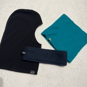 Turtle Fur Balaclava Neck gaiter and Headband Vintage Winter Accessories Set